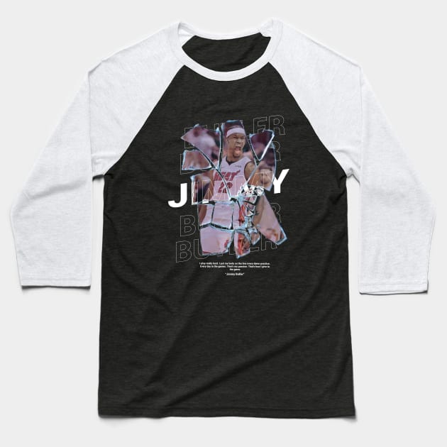 Jimmy Butler Broken Mirror Art Baseball T-Shirt by Zachariya420